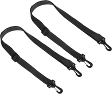 2 Pack 20mmx1.1m Adjustable Shoulder Strap Swivel Clips Crossbody Bag Belt Black