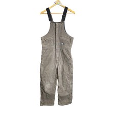 Polar King by Key Brown Canvas Work Bib Overalls Mens L Durable Cotton Utility