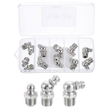 12 Pcs Straight and Angled Grease Fitting 3/8"-24 Thread Grease Parts for Pipe