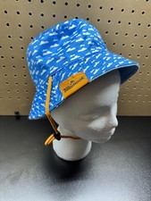 Tillamook Kids Reversible Bucket Hat Cow Logo Blue Clouds Chin Strap