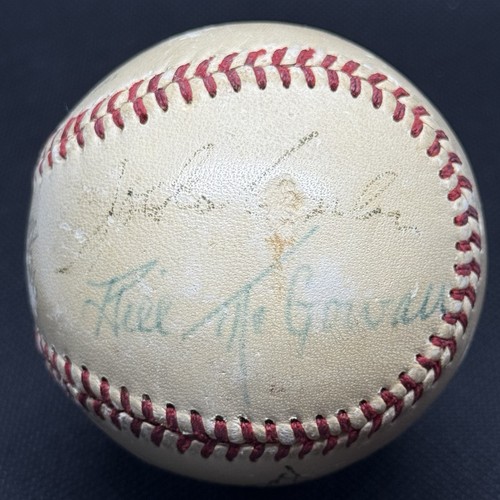 Bill McGowan 1940s Umpires Signed Baseball JSA LOA Jocko Conlan Al Barlick HOF
