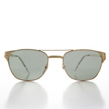 Gold Mens Sport Fashion Square Aviator Black or Gold Metal - Zac