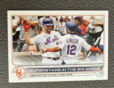 2022 TOPPS #436 SUPERSTARS IN THE BIG APPLE/FRANCISCO LINDOR/PETE ALONSO NY METS