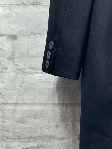 Ronit Zilkha Blazer Jacket Black SZ 14 Pocket Longline Wool Blend Dark Academia - Picture 8 of 10