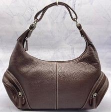 Pebbled Leather Brown Shoulder Bag