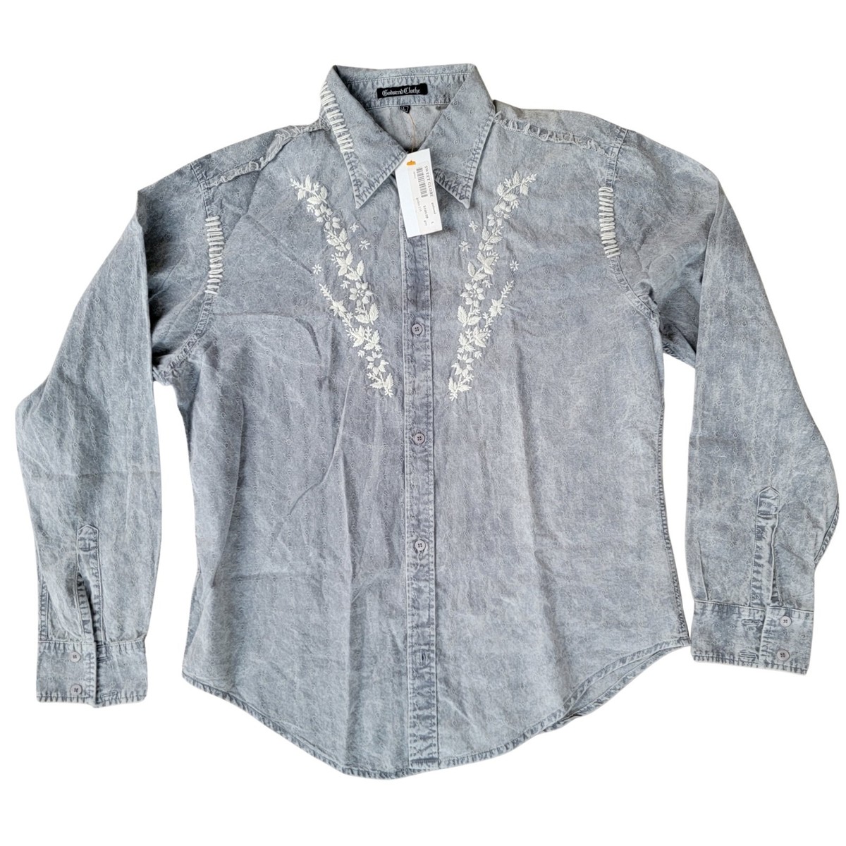 Godsend - Button Down Shirt - Men's - Size Large - Heather Blue
