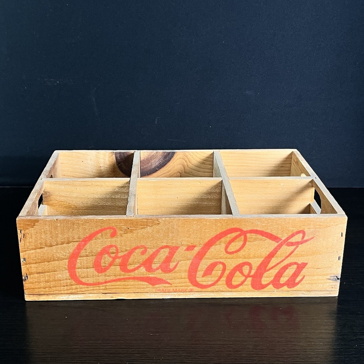 Vintage Drink Coca-Cola 6 bottles Wood Crate Tray Great Condition