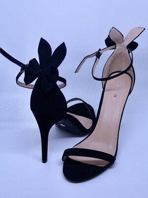 Marquiiz Glamorous High Heel Sandalette EU 41, Schwarz mit Schleife