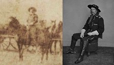 c1871 BOUDIOR Abumen Photo of Likely GEN'L GEORGE A CUSTER on Horse w/ Calvary 