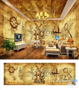 Retro newspaper theme space entire room 3D wallpaper wall mural decals Business