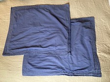 Pottery Barn Kids Navy Blue Shams Pillow Cover Set Of 2 Stitching On Edge Cotton