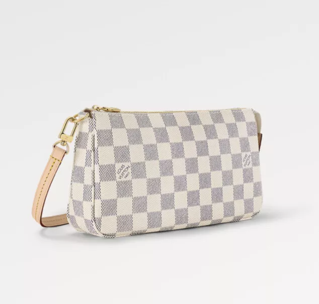 Louis Vuitton, crossover blue and white checkered bag