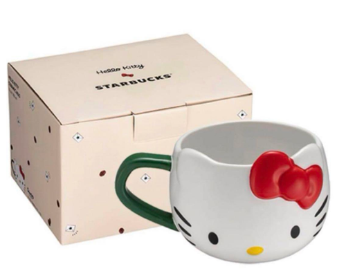 Hello Kitty x Starbucks Ceramic Head Mug 355ml 12oz Asia Limited Sanrio New JP - Afbeelding 1 van 2