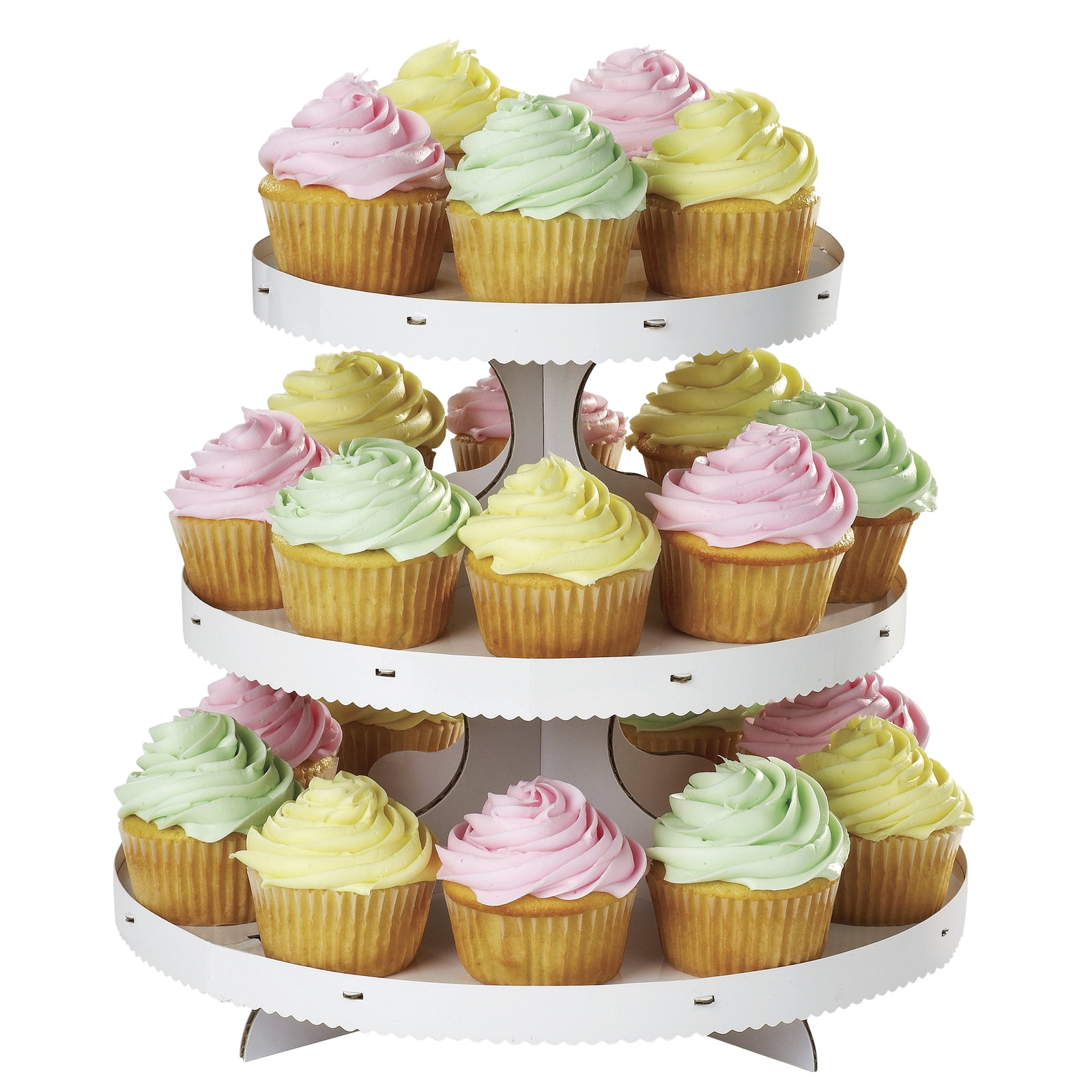 Cupcake Tri-Tier Stand, White, 0.63 lbs,Disposable-image