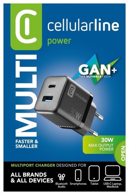 Cellular Line MULTIPOWER MICRO 30W LadegerÃ¤te fÃ¼r MobilgerÃ¤te Schwarz