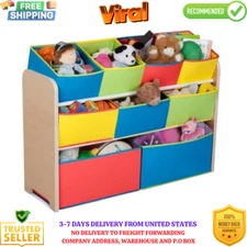 Delta Children Deluxe Multi-Bin Toy Organizer with Storage Bins, Greenguard Gold