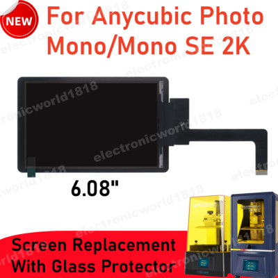 For Anycubic Photon Mono/ Mono SE 2K 6.08'' LCD Screen Display W/Protector Parts