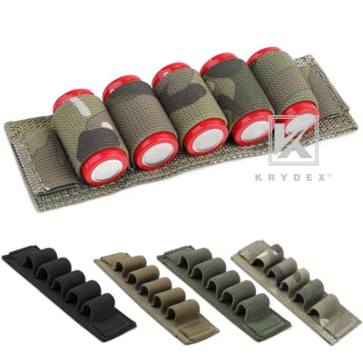 KRYDEX Shotgun Shell Holder Chemlight Cyalume 5-Cells Hold Elastic Hook Back