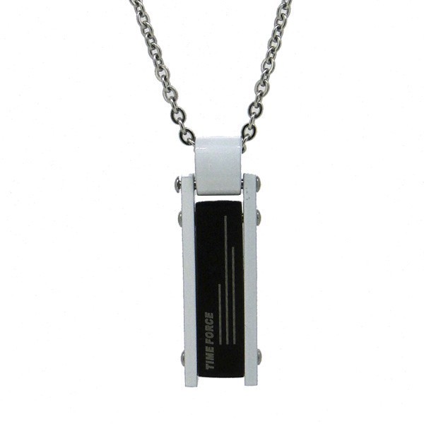Pendentif homme rectangle bicolore 56 cm : une idée cadeau bijou originale et intemporelle