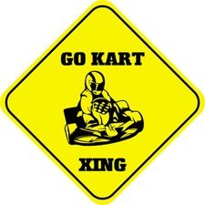 Cartello Incrocio Alluminio Giallo Go Kart Cross Xing Style A Diamante Segnale Stradale