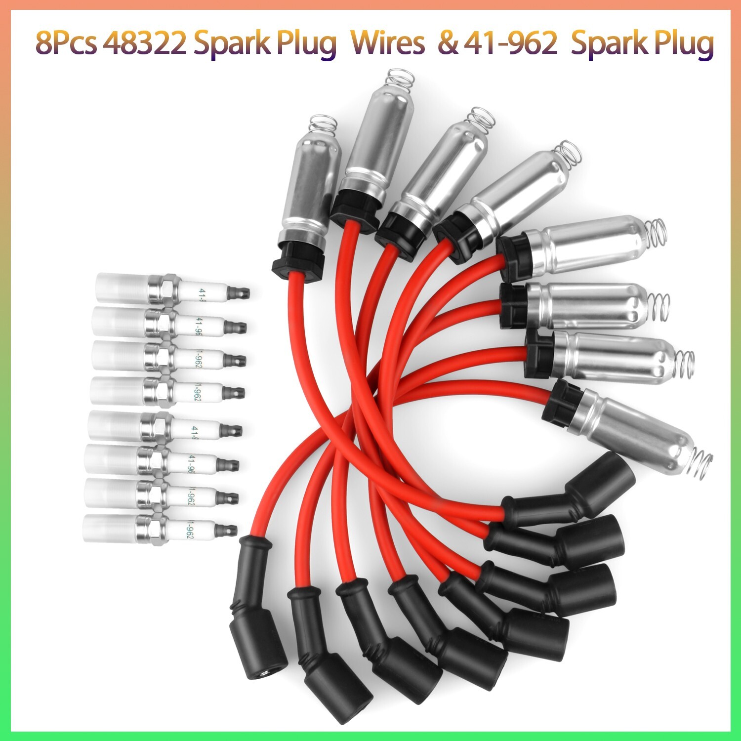For Chevy GMC 4.8L 5.3L 6.0L V8 High Performance 8x Spark Plugs and 8x