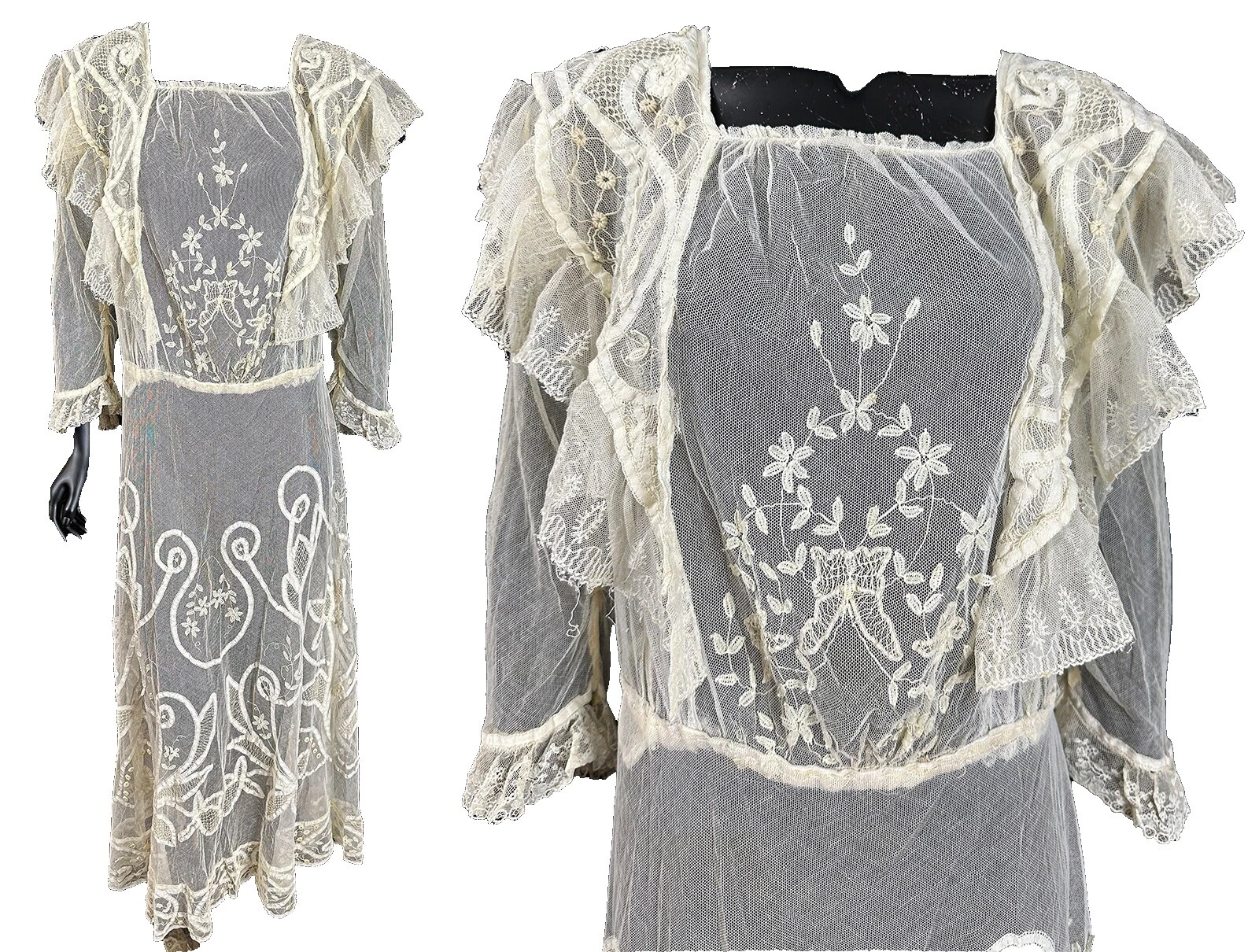 Женская винтажная одежда ручной работы кружевная до 1920