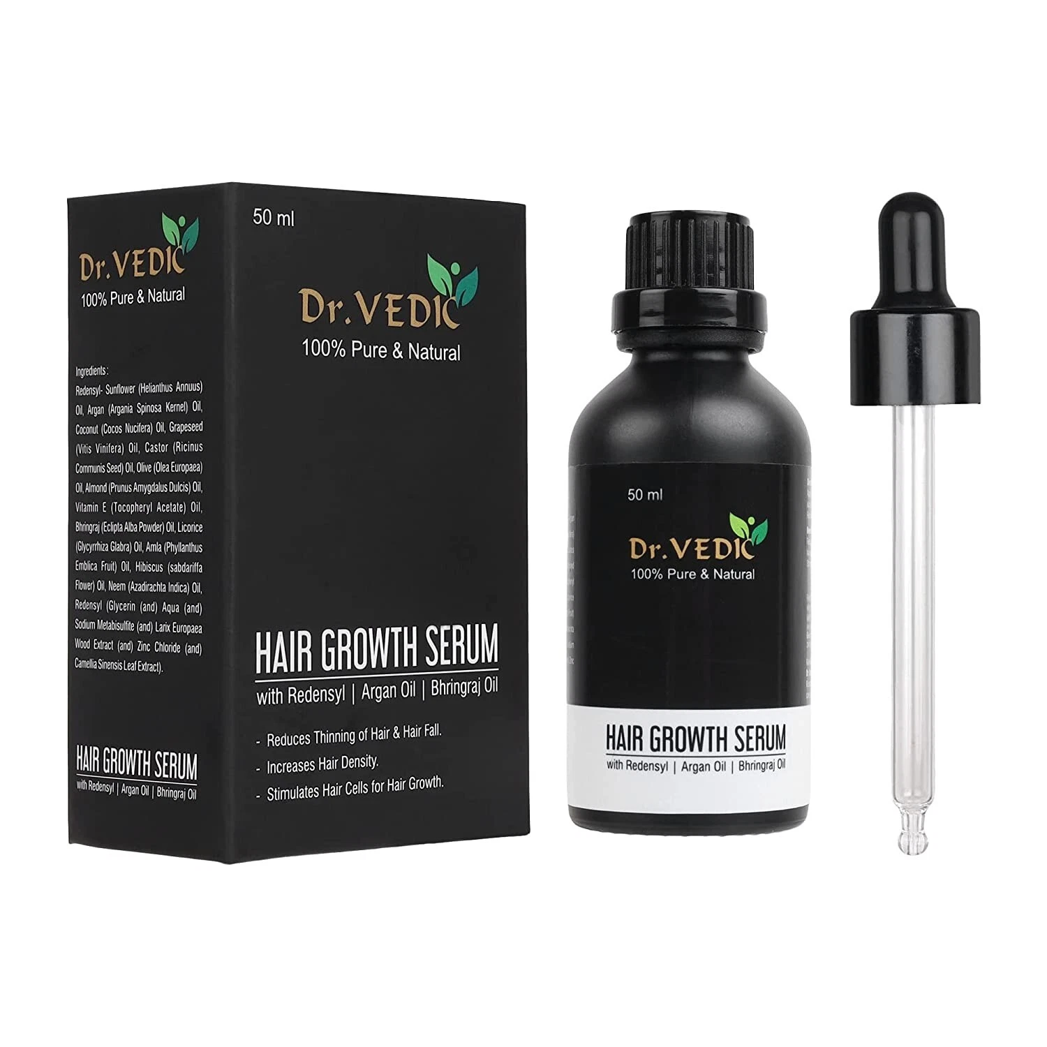 Dr.Vedic Hair Growth Serum With Redensyl & Bhringraj For Hair Fall Control