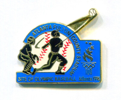 1996 OLYMPIC PIN BASEBALL PIN ATLANTA FULTON COUNTY STADIUM PIN LAST GAMES HELD