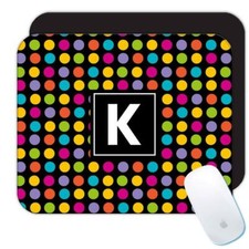 Gift Mousepad : Colorful Polka Dots Cute Home Decor Black Abstract Pattern