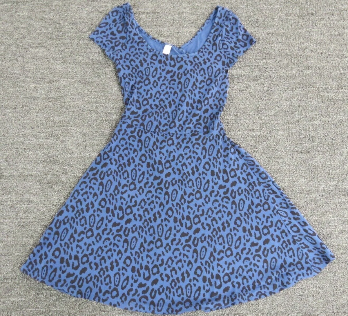 Aeropostale Skater Dress Womens Juniors Size XS Blue Black Short Sleeve New