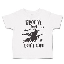 Halloween Toddler T-Shirt Broom Hair Don'T Care Cotton Bats Boy  Girl Clothes