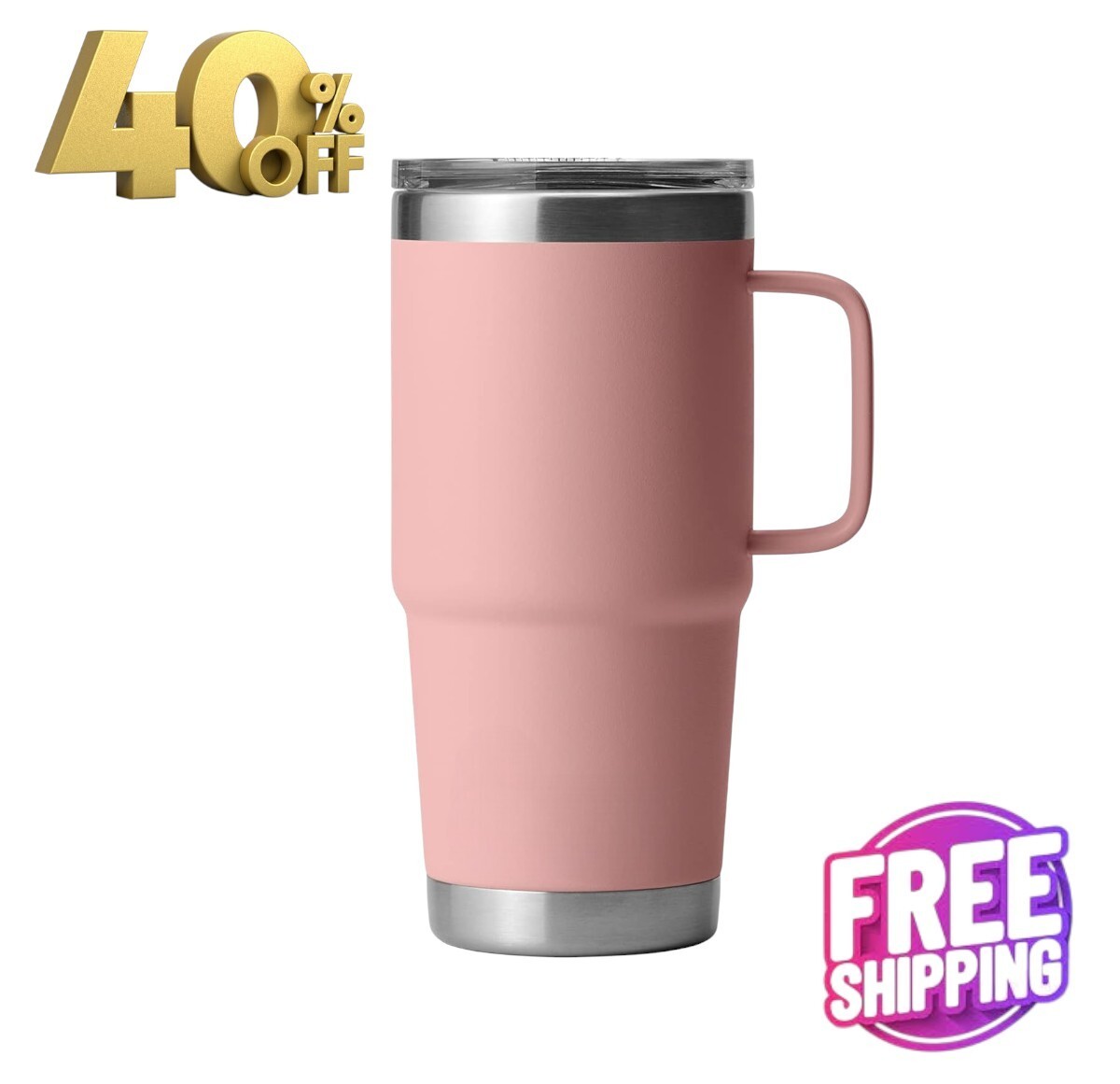 20oz Rambler Vacuum Insulated Travel Mug with Stronghold Lid in Sandstone Pink