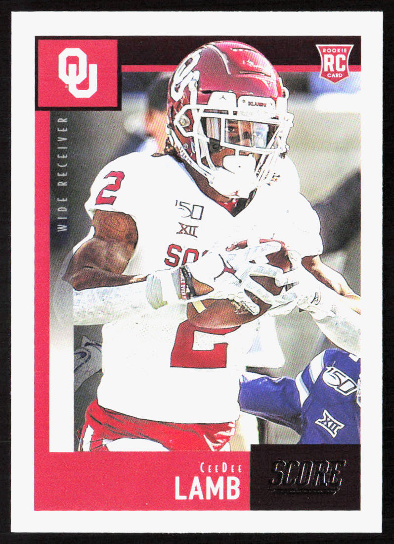 2020 Panini Score CeeDee Lamb Rookie Card RC #416 Oklahoma Sooners