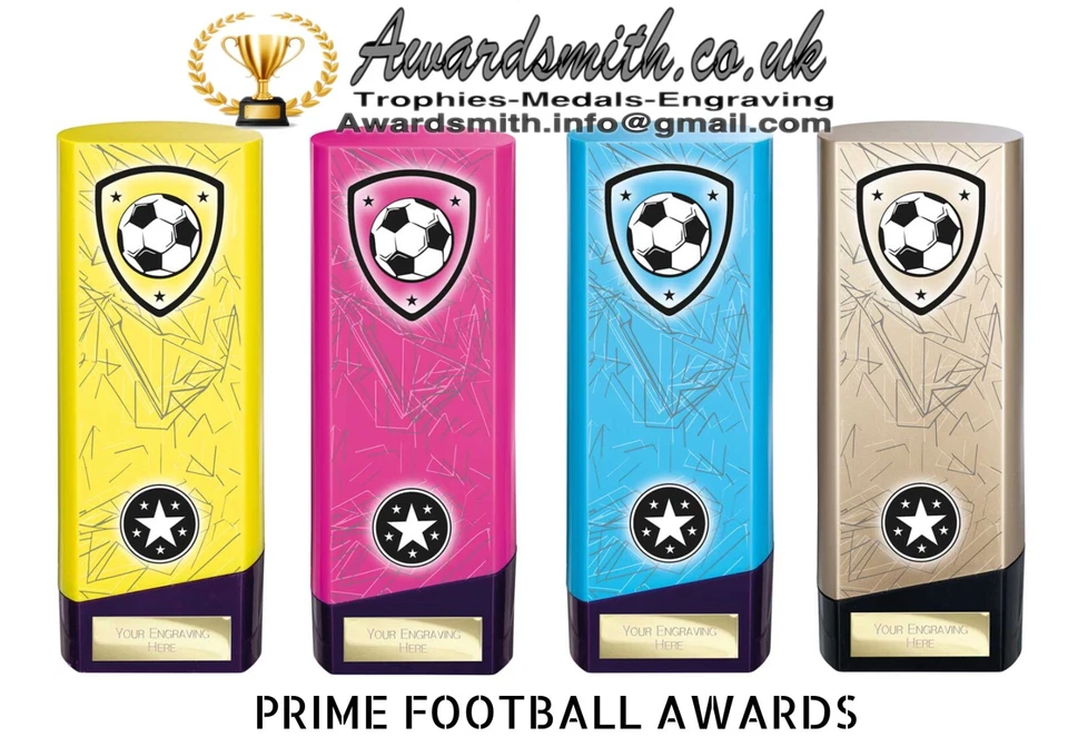 AWARDSMITH FUSSBALL PRIME TROPHÄE AUSZEICHNUNGEN 3 GRÖßEN KOSTENLOSE GRAVUR SPIELER DES SPIELS