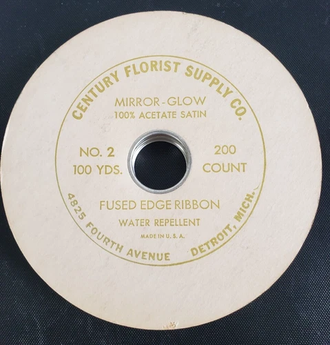 NOS Century Florist Supply Mirror-Glow No 2 100 Yards Fused Edge Ribbon Acetate 