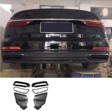 trim For Audi A6 2019-2022 Black Titanium Rear Tail Exhaust Muffler Tip Pipe