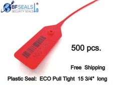 Plastic Seals PULL TIGHT, 500 pcs, RED color, 15 3/4 Inches BF-12PT15
