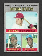 1970 Topps NL Batting Leaders #61 Pete Rose Bob Clemente Cleon Jones