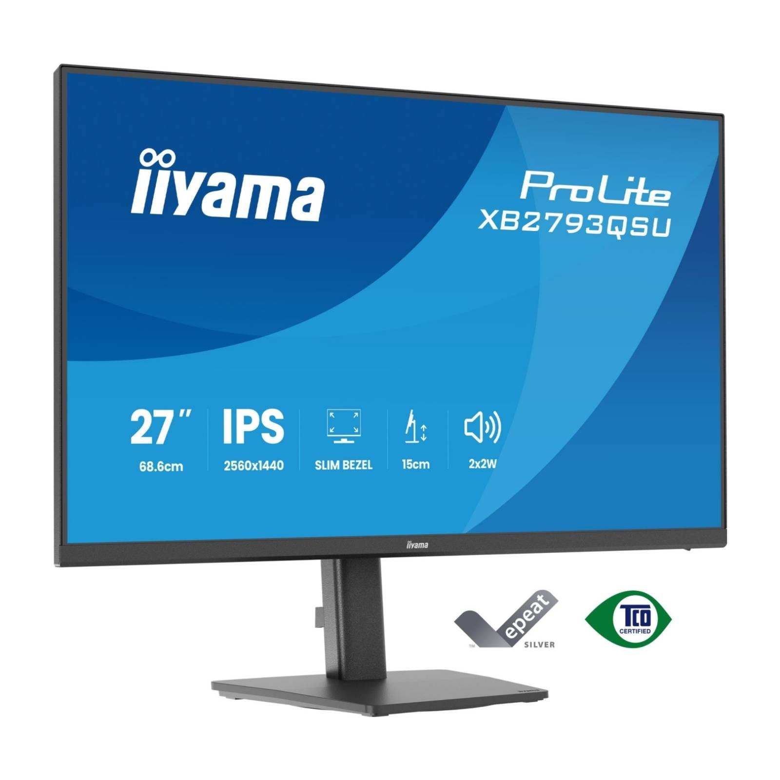 iiyama ProLite XB2793QSU-B1 Computer Monitor - 27"" QHD (2560 x 1440) LED Display