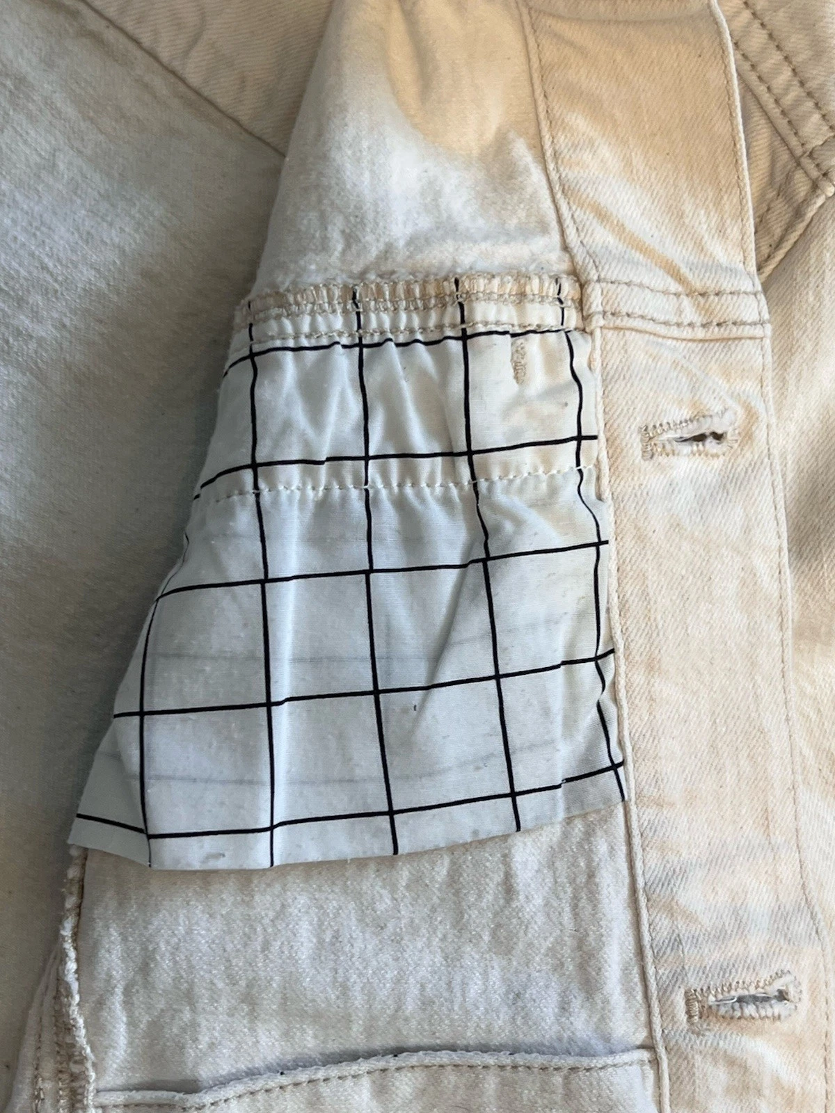 KATE SPADE Saturday Giacca Donna con Cappuccio Dean Denim Bianco Taglia Media