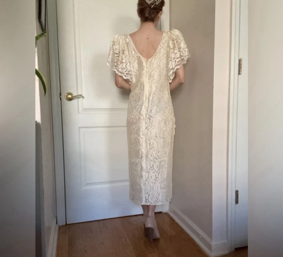 Vestido de novia vintage años 20 - Buen estado - Talla grande Foto 3 de 4