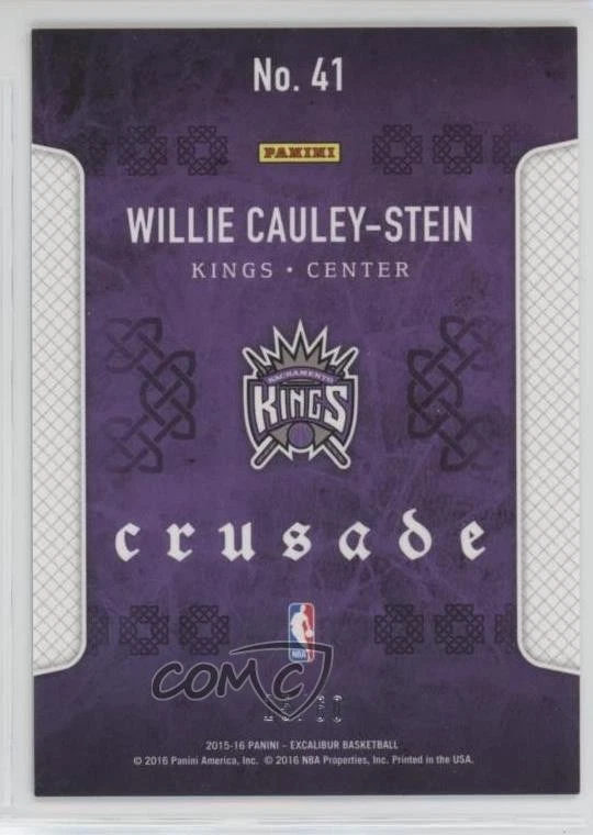 2015-16 Panini Excalibur Crusade Purple /60 Willie Cauley-Stein #41 Rookie RC - Image 2 of 2