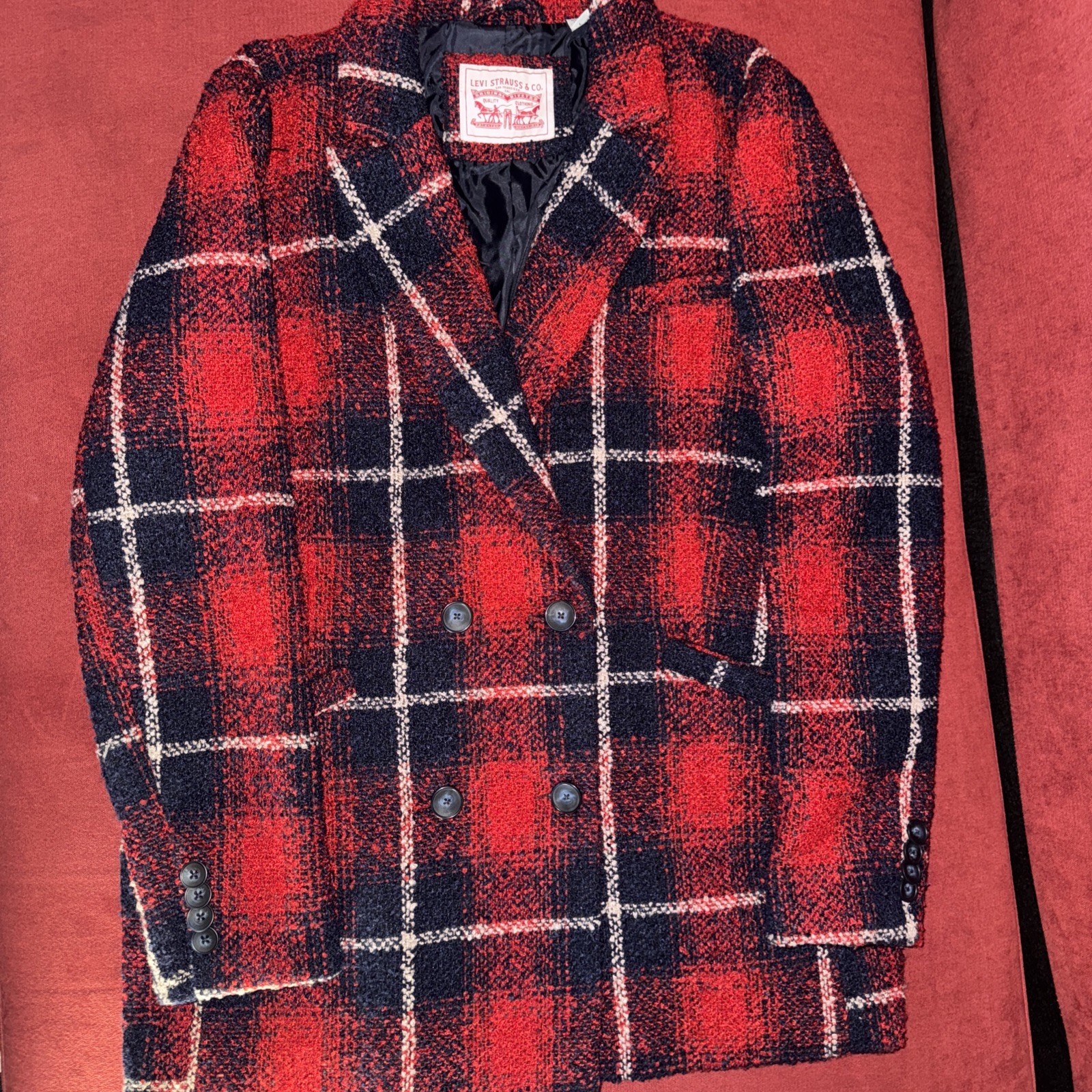 Levi's Red/Blue Plaid Jacket Sz Large
