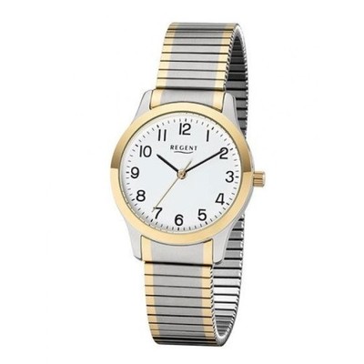REGENT 1247485 Herrenuhr Bicolor 35 mm Weiß Zugband 3 BAR