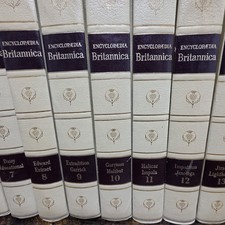 1768 Encyclopedia Britannica 23 VOLS.  Index Complete Cream Faux Leather Decor
