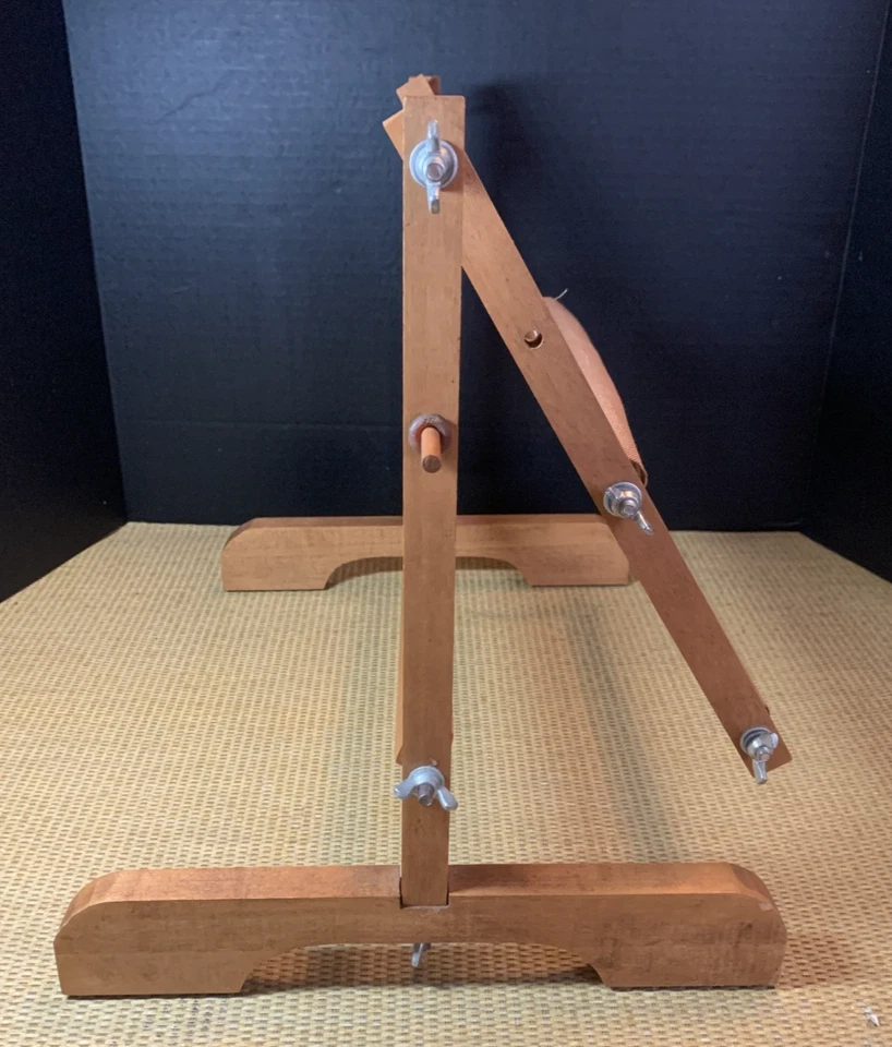 Vtg Needlework Wooden Frame 12" Scroll Cross Stitch Needlepoint Lap or Tabletop - Image 2 of 4