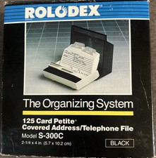 Vintage Rolodex S-300C Petite Covered Address Telephone File - Black - New OB