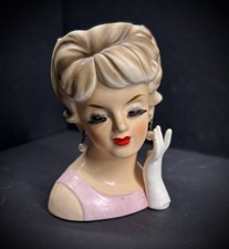 VTG Kelvin s Blonde Lady Head Vase Japan P-62...