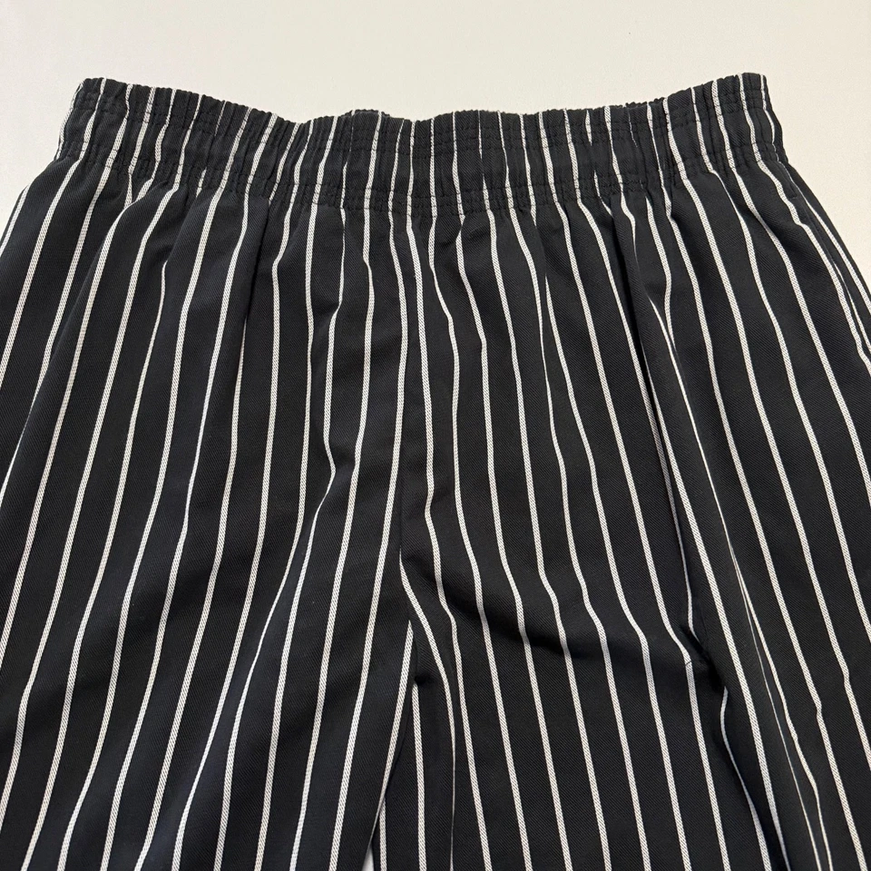 Uncommon Threads Adult 2XL Black White Striped 38x32 Drawstring Chef Pants 4000 - Image 3 of 4