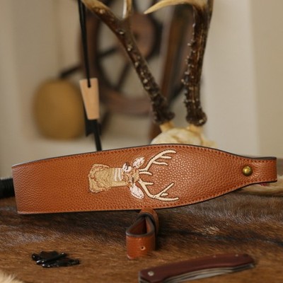 Vintage Leather Gun Rifle Sling - Fits Winchester Model 70, Full Grain Leather
